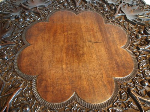 fig 2. Table Fine 19th Century carved Burmese lamp hall side c1880