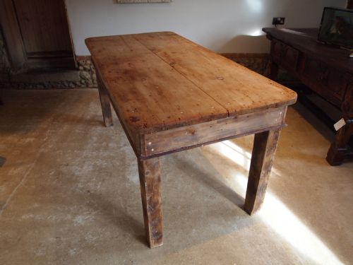 Table Edwardian Refectory Farmhouse Deal Rustic Seats 6-8 C1900