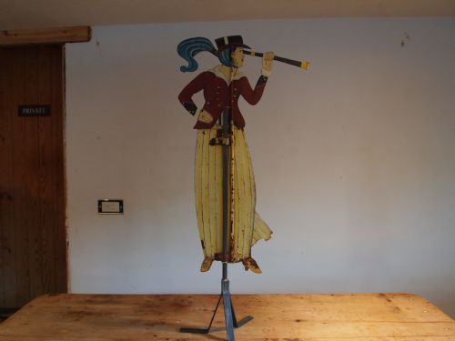 Weather Vane Very Rare Folk Art Maritime Enamel Lady C1900