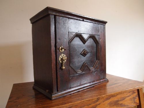 fig 3. Cabinet cupboard Charles II Oak spice cabinet c1680