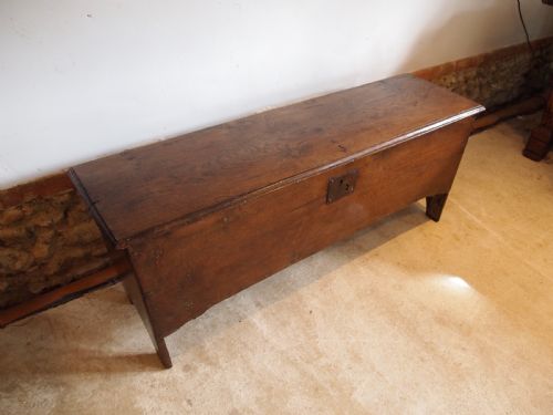 fig 2. Coffer chest trunk six plank Queen Anne Oak c1700