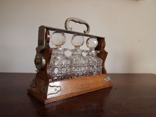 Rare Betjemanns Miniature Oak Tantalus C1900