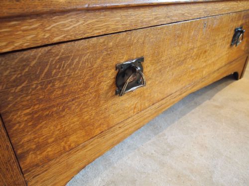fig 1. Wardrobe stunning Arts and Crafts Oak Liberty style c1900