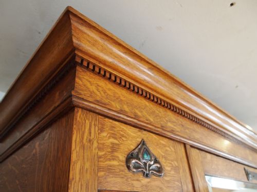 fig 2. Wardrobe stunning Arts and Crafts Oak Liberty style c1900