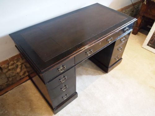 fig 1. Desk Arts and Crafts Ebonised 3 part desk Mahogany Victorian c1880