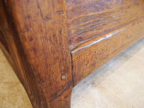 fig 3. Settle bench pew seat rare George III Pine box settle c1790