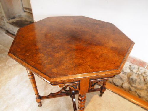 Table Stunning Burr Walnut Hall Side Lamp Table Victorian C1880