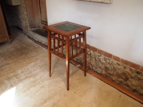 Table Arts and Crafts Oak Liberty Style Side Lamp Hall C1900