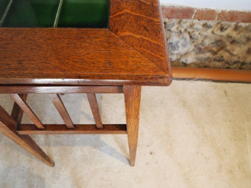 fig 1. Table Arts and Crafts Oak Liberty style side lamp hall c1900