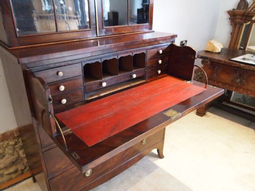fig 1. Bookcase secretaire Outstanding George III Mahogany Holkham Hall c1810