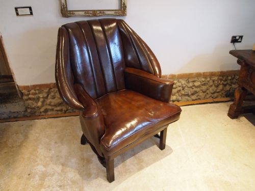 Chair Stunning Edwardian Leather Armchair C1910
