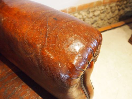 fig 3. Chair superb Victorian club wing armchair Chestnut leather c1880