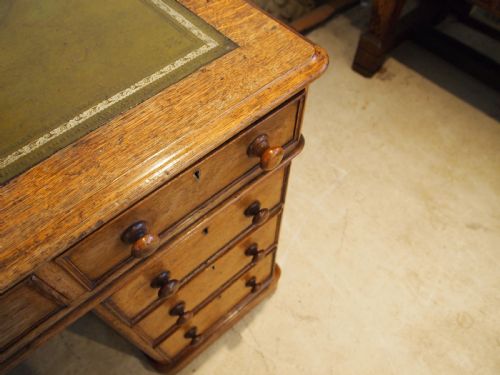 fig 3. Desk superb Victorian Oak twin pedestal three part desk c1880