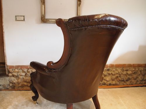fig 2. Chair outstanding William IV Walnut leather armchair c1835