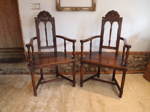 Chairs a Rare Pair of 19th C French Walnut Caquetoire Chairs C1880
