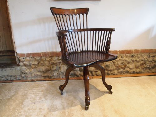 Chair Fine Victorian Swivel Desk Office Chair Walnut C1890