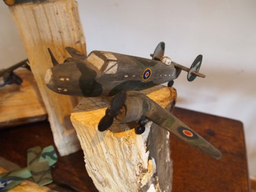 fig 2. World war II planes scratch built naive folk art toys c1940