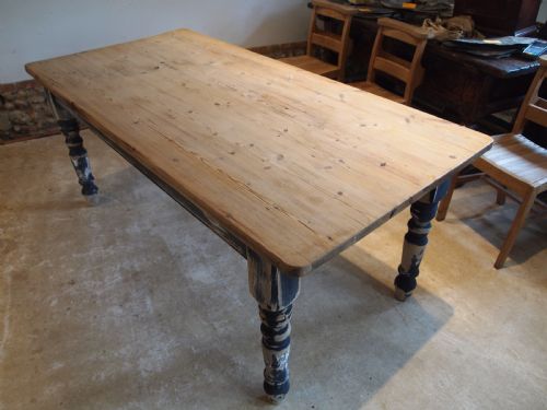 Table Edwardian Pine Scrub Top Refectory Dining Table C1910