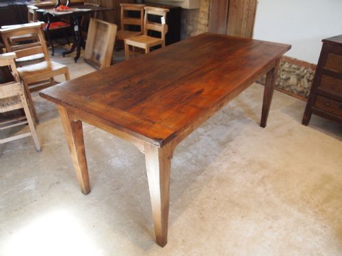 Table French Cherry Wood Refectory Farmhouse Dining C1850