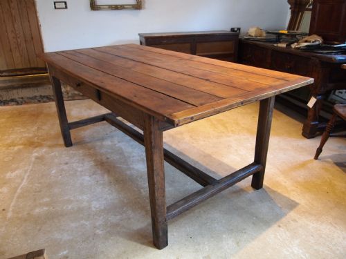 Table Refectory Dining Farmhouse French Cherry and Chestnut C1800