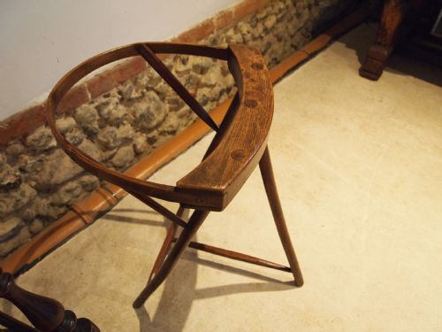 Very Rare 19th C Lace Makers Pillow Stand Ash Elm C1850