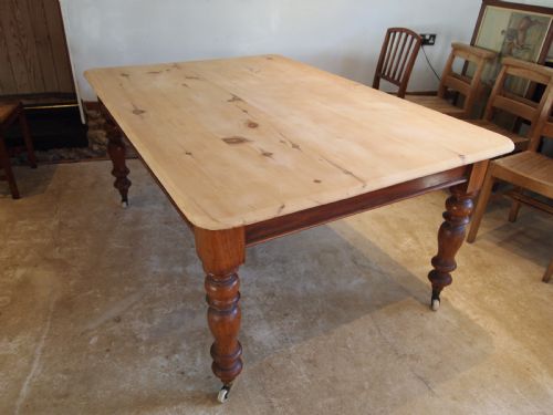 Table Victorian Refectory Farmhouse Scrub Top Dining Table C1880