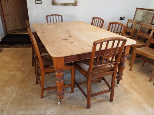 fig 3. Table Victorian Refectory farmhouse scrub top dining table c1880