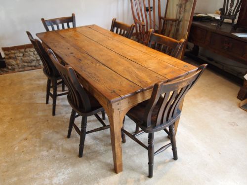 fig 1. Table rare solid Elm refectory farmhouse dining George III c1790