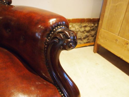 fig 2. Chair stunning early Victorian Chestnut leather armchair c1840