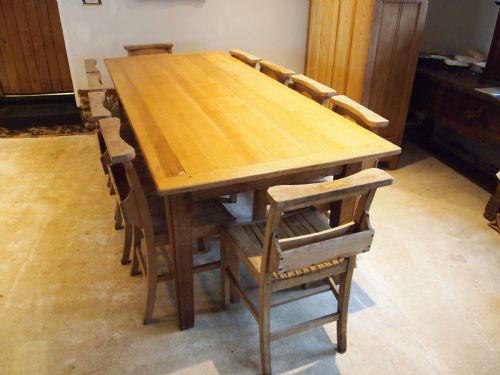 Table Refectory Dining Oak Farmhouse Edwardian C1910