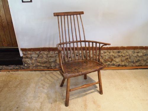 Chair Windsor Rare Ash Elm West Country Primitive C1770