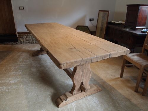Table Stunning Breton French Oak Refectory Farmhouse Dining C1850