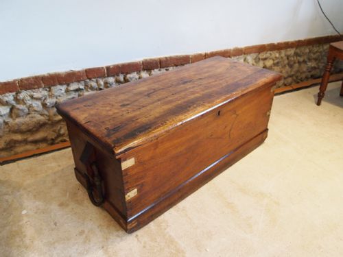 fig 1. Chest very rare 18th century seaman's Camphor wood chest c1790