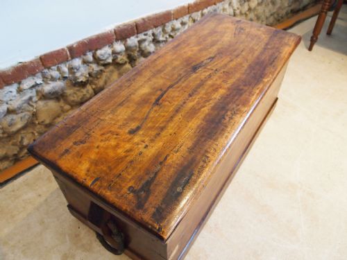 fig 2. Chest very rare 18th century seaman's Camphor wood chest c1790