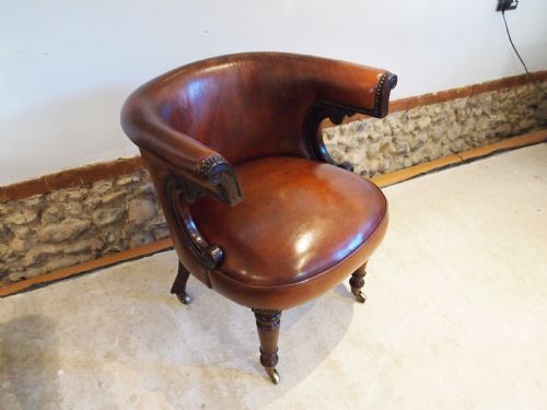 Chair Fine William IV Mahogany and Chestnut Leather Desk C1835