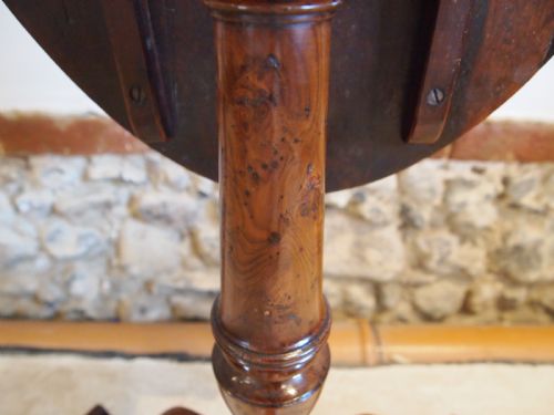 fig 2. Table very rare Sold Yew and Burr Yew George III hall lamp side c1770
