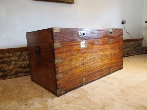 fig 3. Chest coffer trunk Military Campaign Camphor wood c1840