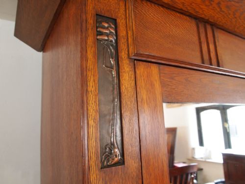 fig 1. Wardrobe Arts and Crafts Victorian Oak fine quality c1890