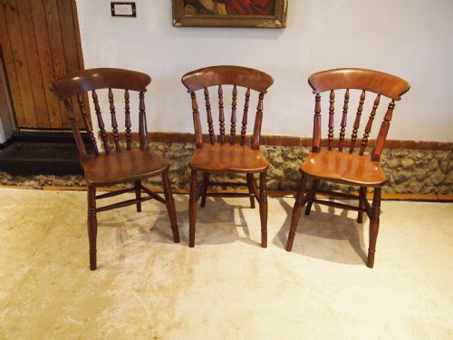 Chairs Set of 3 Victorian Windsor Kitchen Chairs C1870
