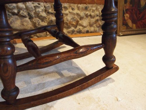 fig 1. Chair rocking chair Victorian Windsor Ash and Elm c1860