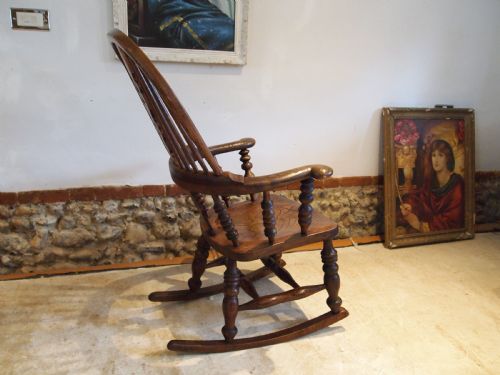 fig 2. Chair rocking chair Victorian Windsor Ash and Elm c1860