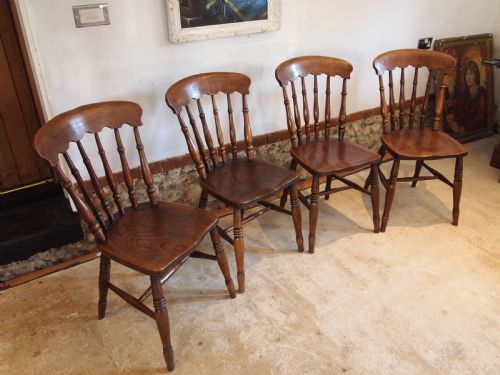 Chairs Set of 4 Stunning Windsor Victorian Kitchen Chairs C1870