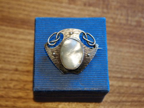 Murrle Bennett Art Nouveau Arts and Crafts Brooch 950 Silver