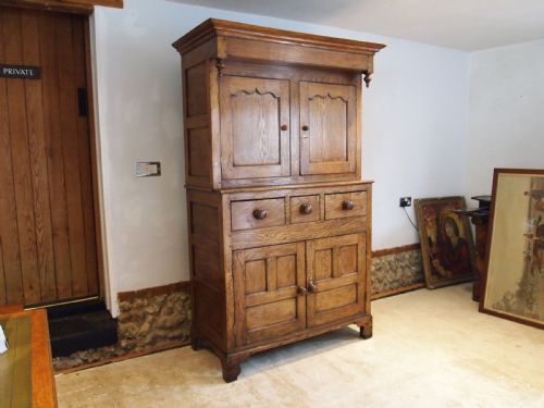 fig 1. Cupboard dresser stunning Welsh Oak Cwpwrdd Deuddarn c1800