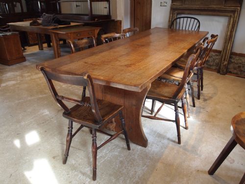 fig 2. Table stunning Arts and crafts Oak refectory farmhouse dining c1900