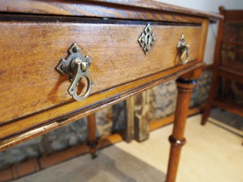 fig 2. Writing table Victorian Arts and Crafts Pugin influence Gothic c1880