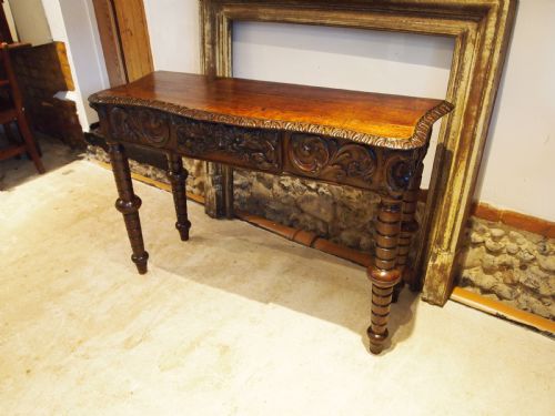 Table Stunning Hall, Side ,Lamp, Console Victorian Carved Oak C1880