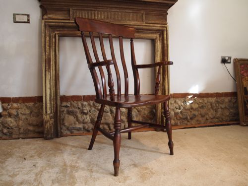 Chair Windsor Grandfather Chair Victorian Beech and Elm C1870