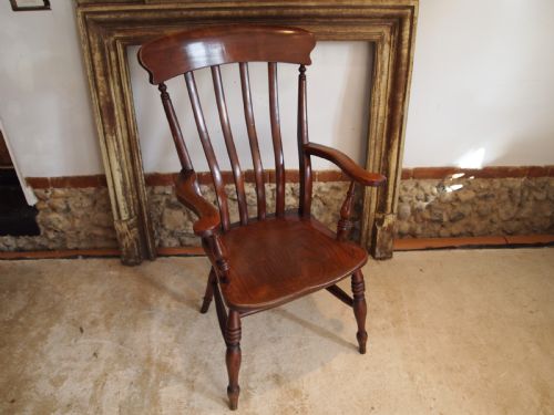 fig 2. Chair Windsor Grandfather chair Victorian Beech and Elm c1870