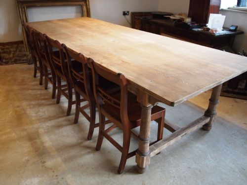 fig 2. Table wonderful Edwardian Oak refectory Abbots Bromley School c1910